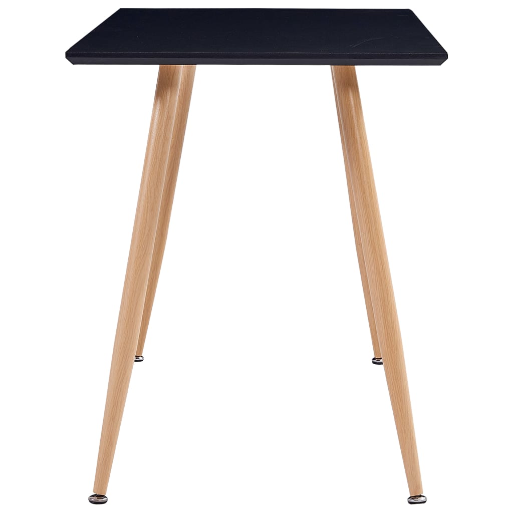Tavolo da Pranzo Nero e Rovere 120x60x74 cm in MDF