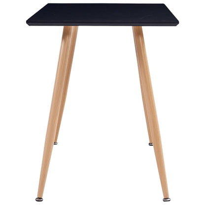Tavolo da Pranzo Nero e Rovere 120x60x74 cm in MDF
