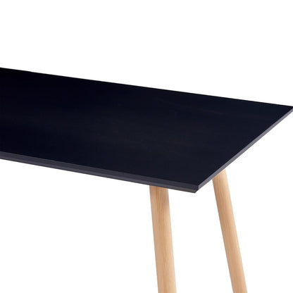 Tavolo da Pranzo Nero e Rovere 120x60x74 cm in MDF