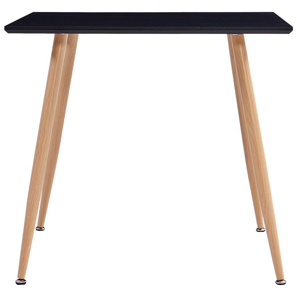 Tavolo da Pranzo Nero e Rovere 80,5x80,5x73 cm in MDF