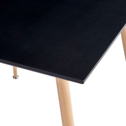 Tavolo da Pranzo Nero e Rovere 80,5x80,5x73 cm in MDF