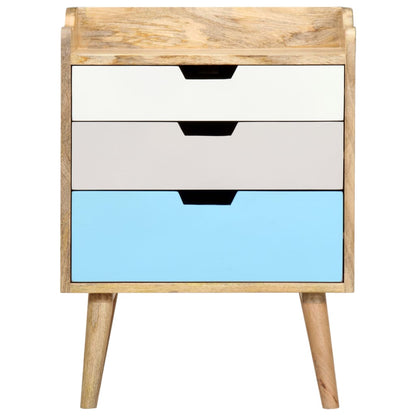 Comodino 47x35x63 cm in Legno Massello di Mango
