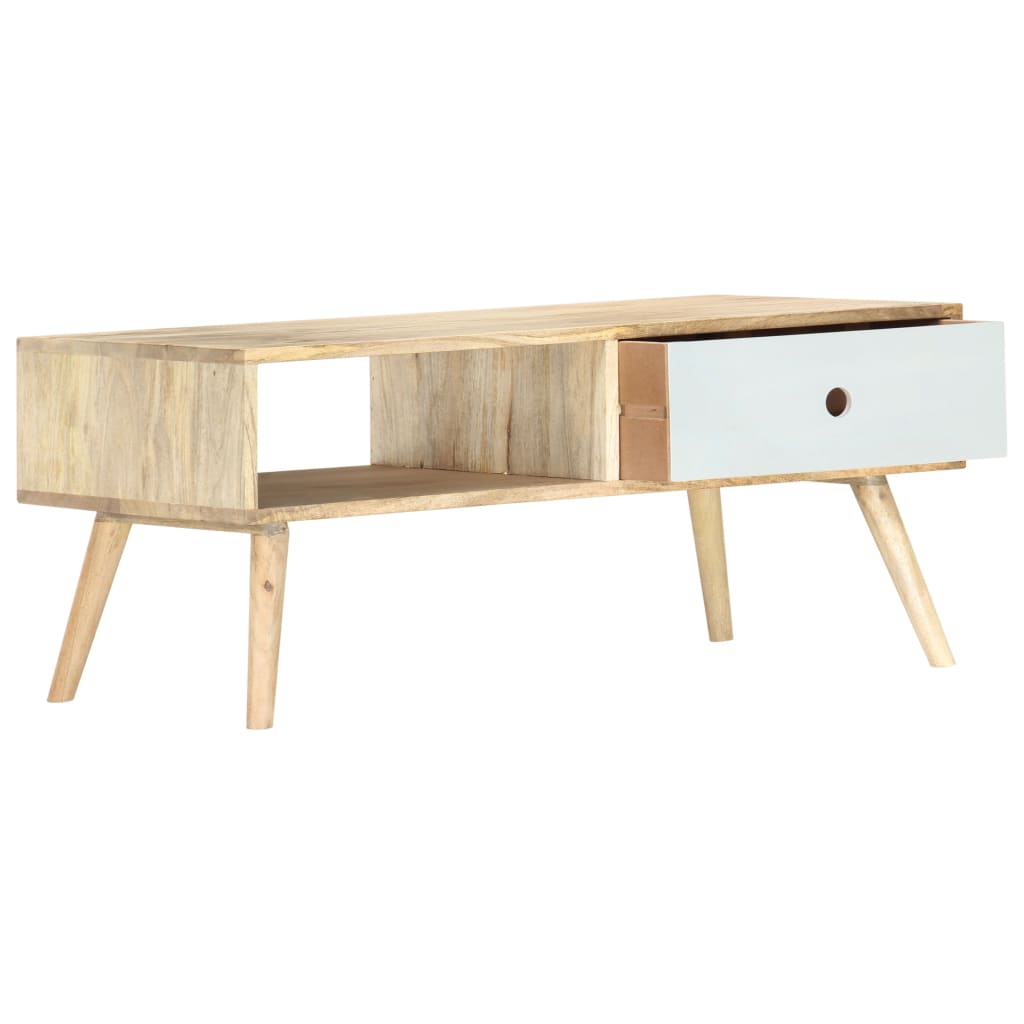 Tavolino da Salotto 90x50x40 cm in Legno Massello di Mango
