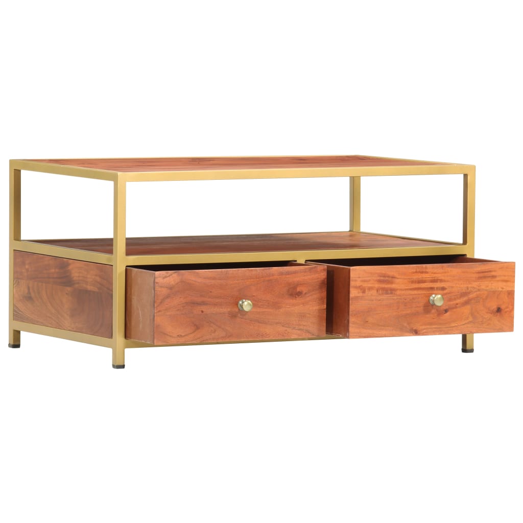 Tavolino da Salotto 90x50x40 cm in Legno Massello di Acacia
