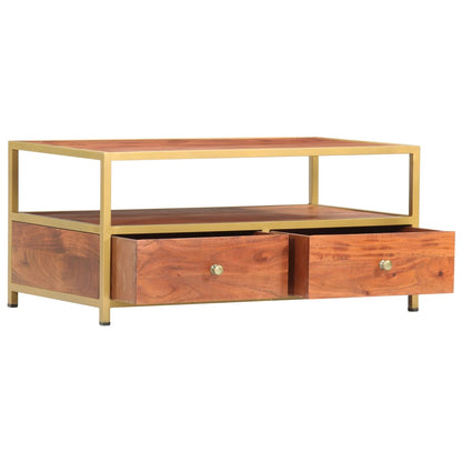 Tavolino da Salotto 90x50x40 cm in Legno Massello di Acacia