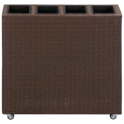 Letto Rialzato con 4 Vasi 80x22x79 cm in Polyrattan Marrone