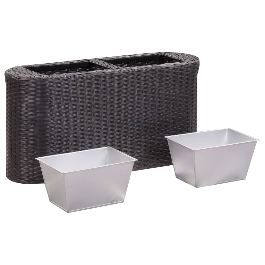 Letto Rialzato da Giardino 80x25x40 cm in Polyrattan Nero