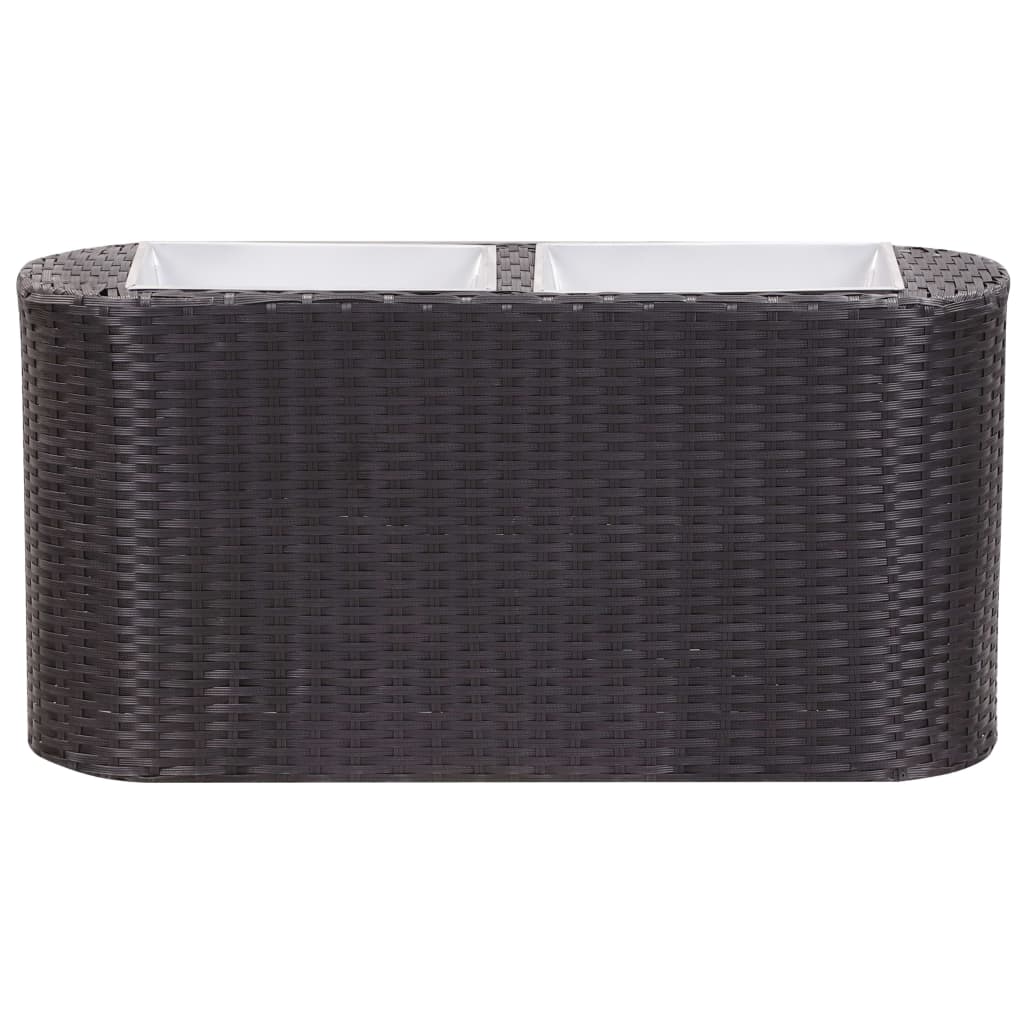 Letto Rialzato da Giardino 80x25x40 cm in Polyrattan Nero