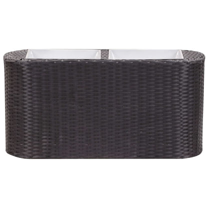Letto Rialzato da Giardino 80x25x40 cm in Polyrattan Nero
