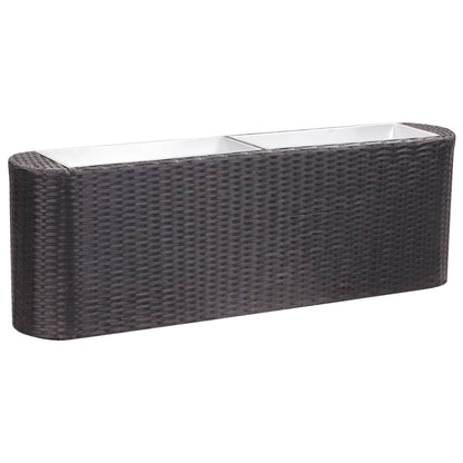 Letto Rialzato da Giardino 120x24x40 cm in Polyrattan Nero