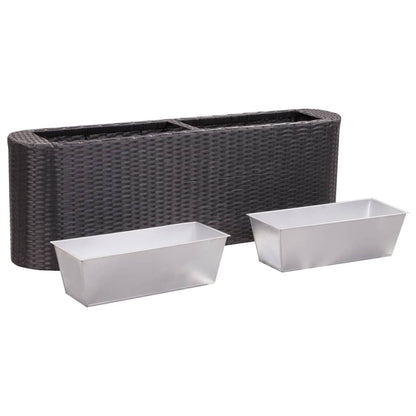 Letto Rialzato da Giardino 120x24x40 cm in Polyrattan Nero