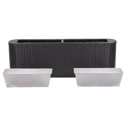 Letto Rialzato da Giardino 120x24x40 cm in Polyrattan Nero