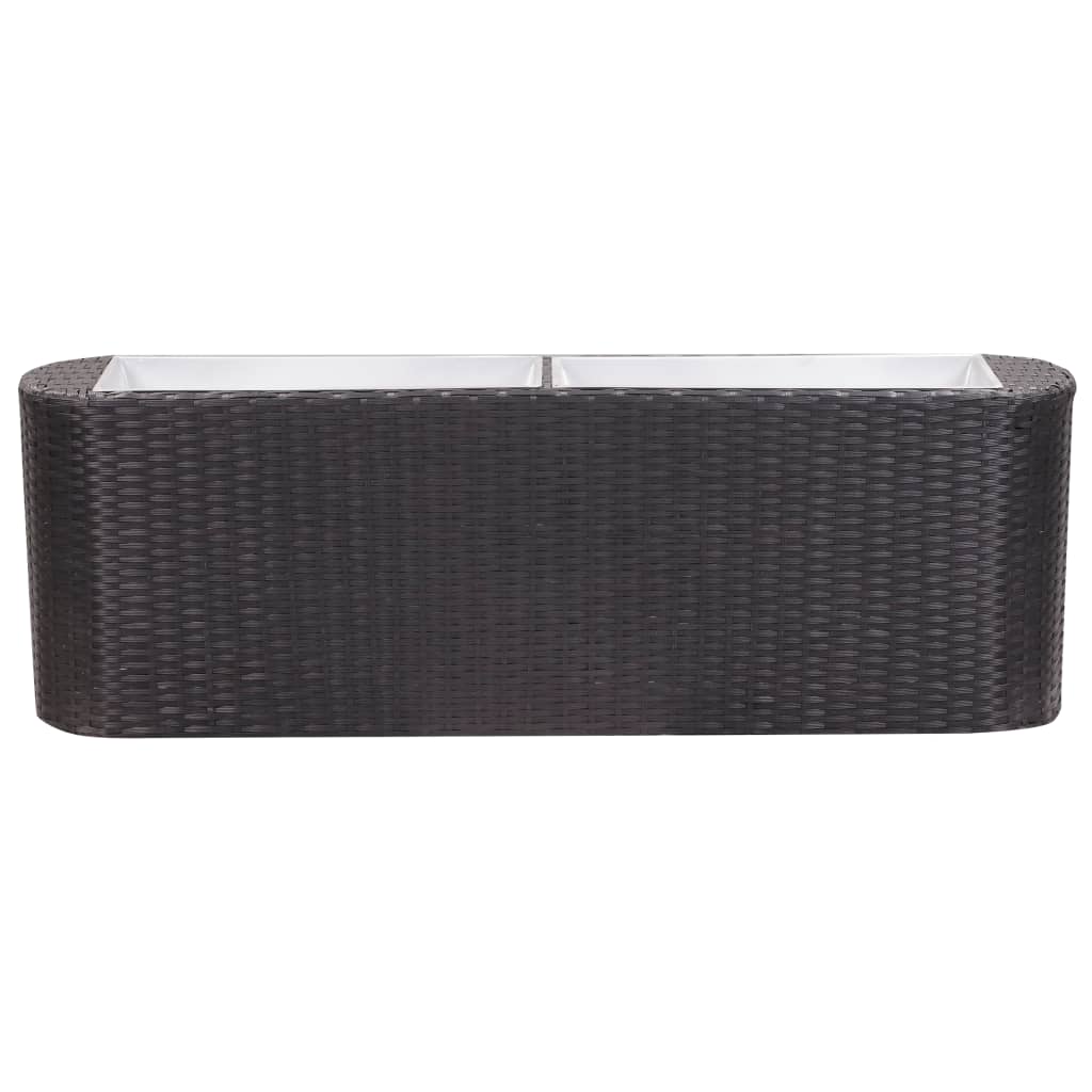 Letto Rialzato da Giardino 120x24x40 cm in Polyrattan Nero