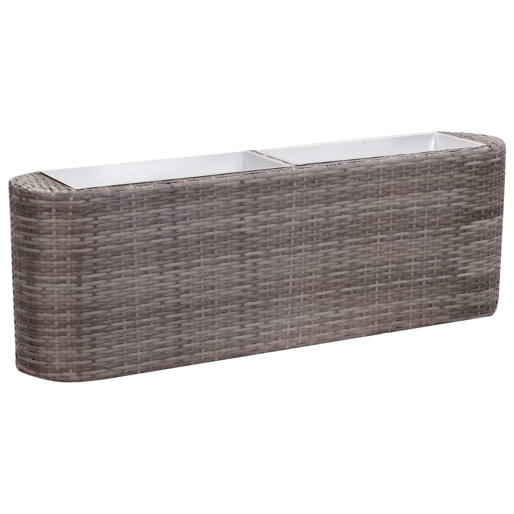 Letto Rialzato da Giardino 120x24x40 cm in Polyrattan Grigio