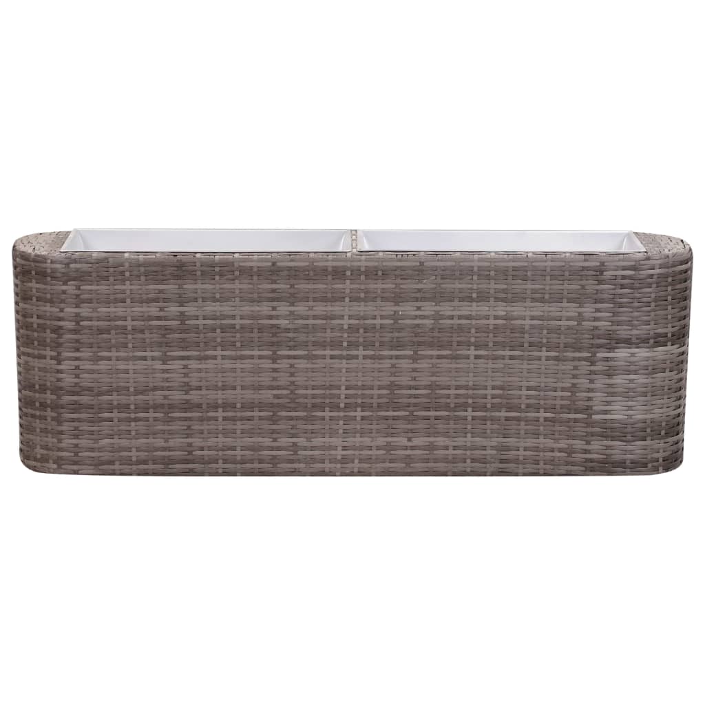 Letto Rialzato da Giardino 120x24x40 cm in Polyrattan Grigio