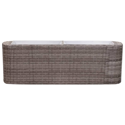 Letto Rialzato da Giardino 120x24x40 cm in Polyrattan Grigio