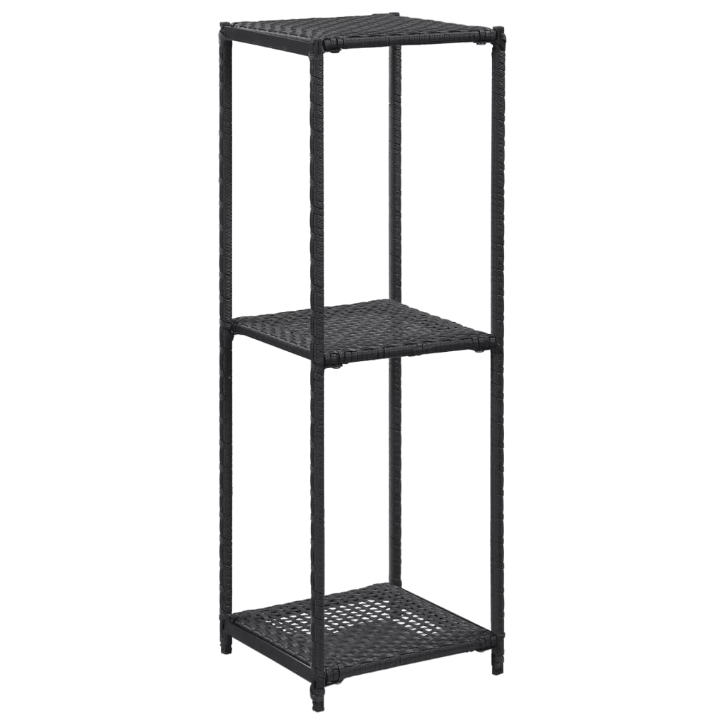 Scaffale Nero 30x30x90 cm in Polyrattan
