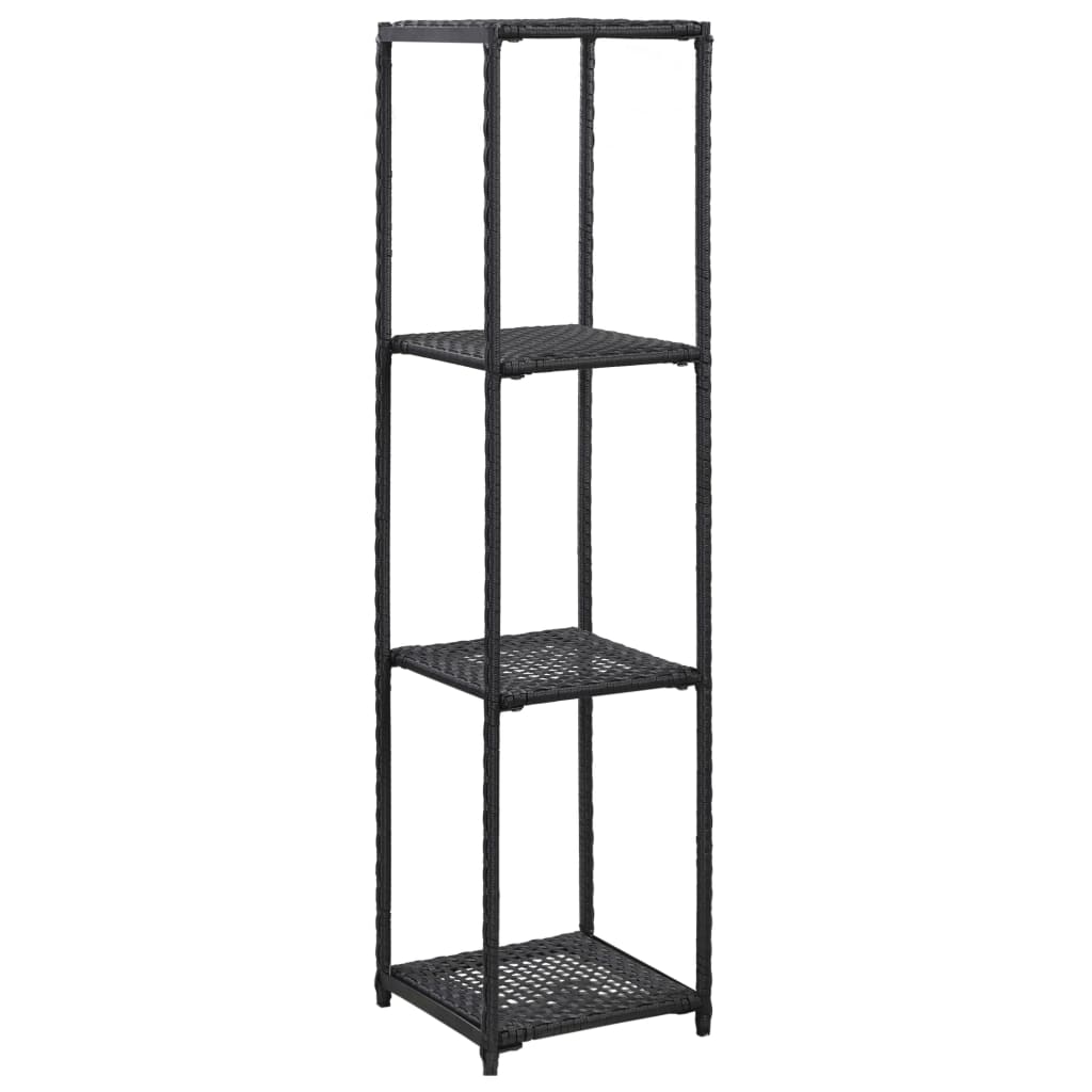 Scaffale Nero 30x30x120 cm in Polyrattan