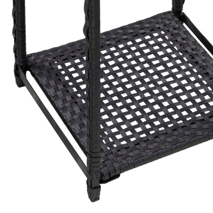 Scaffale Nero 30x30x120 cm in Polyrattan