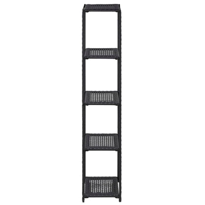 Scaffale Nero 30x30x150 cm in Polyrattan