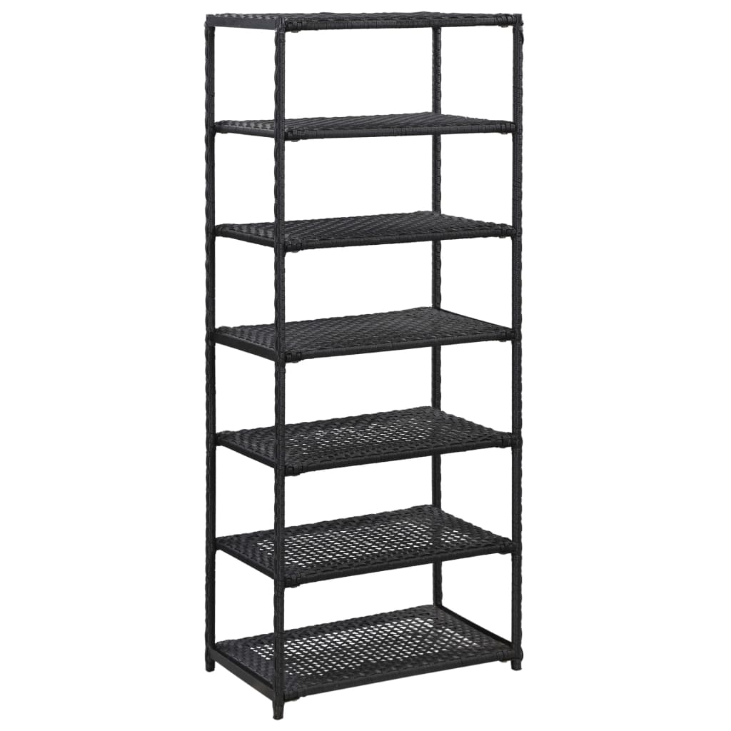 Scarpiera Nera 50x30x120 cm in Polyrattan