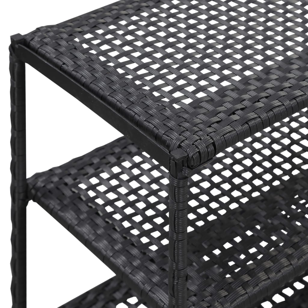 Scarpiera Nera 50x30x120 cm in Polyrattan