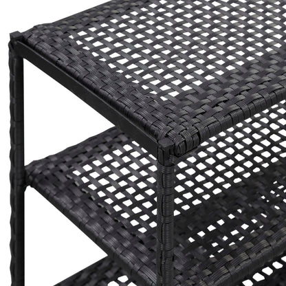 Scarpiera Nera 50x30x120 cm in Polyrattan