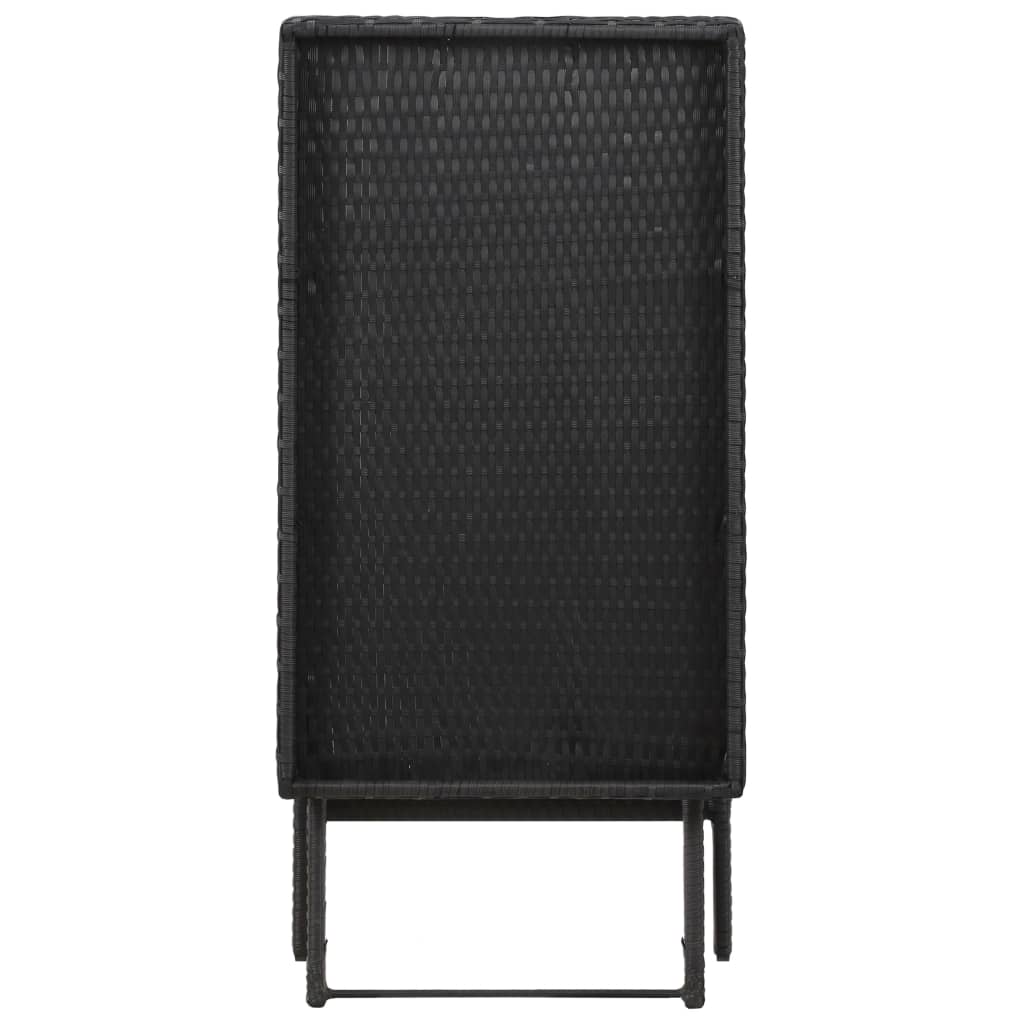 Tavolo Pieghevole Nero 80x45x75 cm in Polyrattan