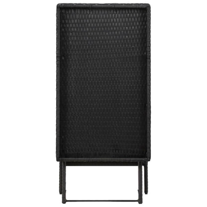 Tavolo Pieghevole Nero 80x45x75 cm in Polyrattan
