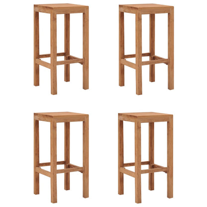 Sgabelli da Bar 4 pz in Legno Massello di Teak