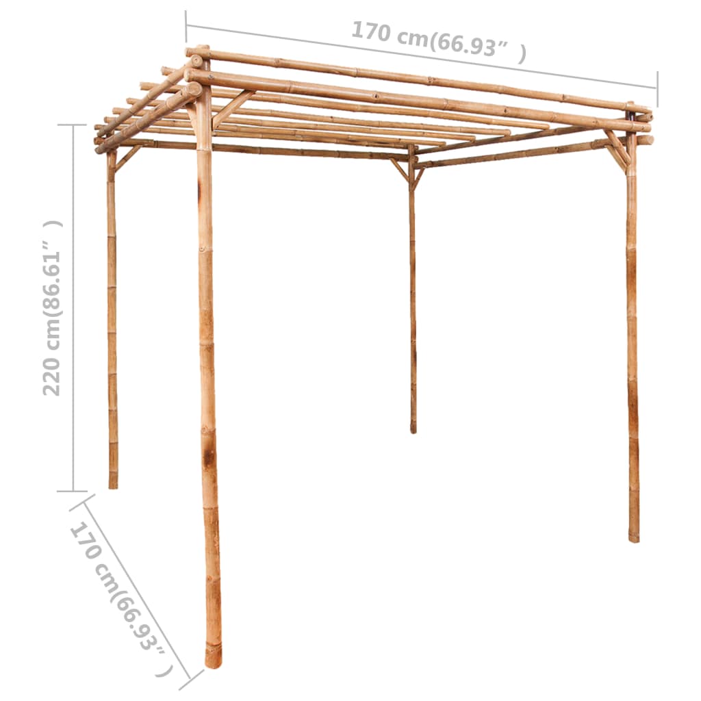 Pergolato in BambÃ¹ 170x170x220 cm