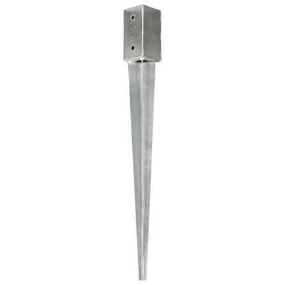 Picchetti di Terra 6 pz Argento 7x7x75 cm in Acciaio Zincato