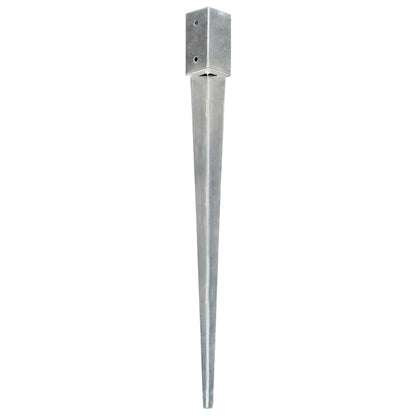 Picchetti di Terra 6 pz Argento 7x7x90 cm in Acciaio Zincato