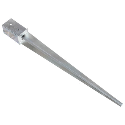 Picchetti di Terra 6 pz Argento 8x8x91 cm in Acciaio Zincato