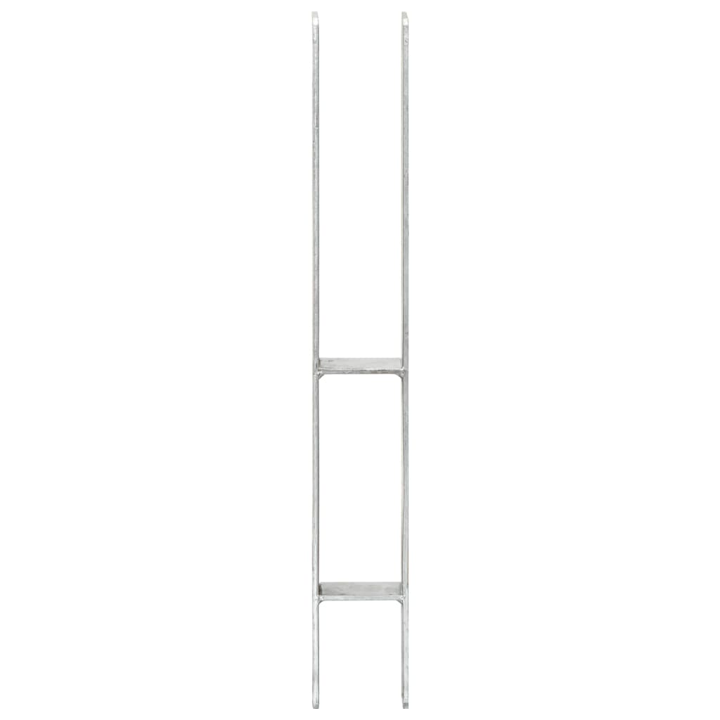 Picchetti per Recinzione 2 pz Argento 7x6x60 cm Acciaio Zincato
