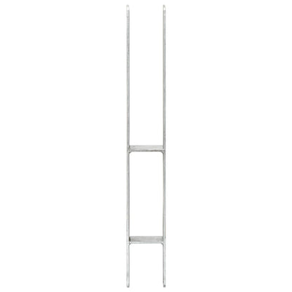 Picchetti per Recinzione 2 pz Argento 7x6x60 cm Acciaio Zincato