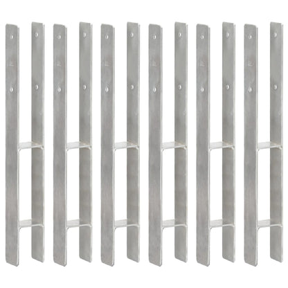 Picchetti per Recinzione 6 pz Argento 7x6x60 cm Acciaio Zincato