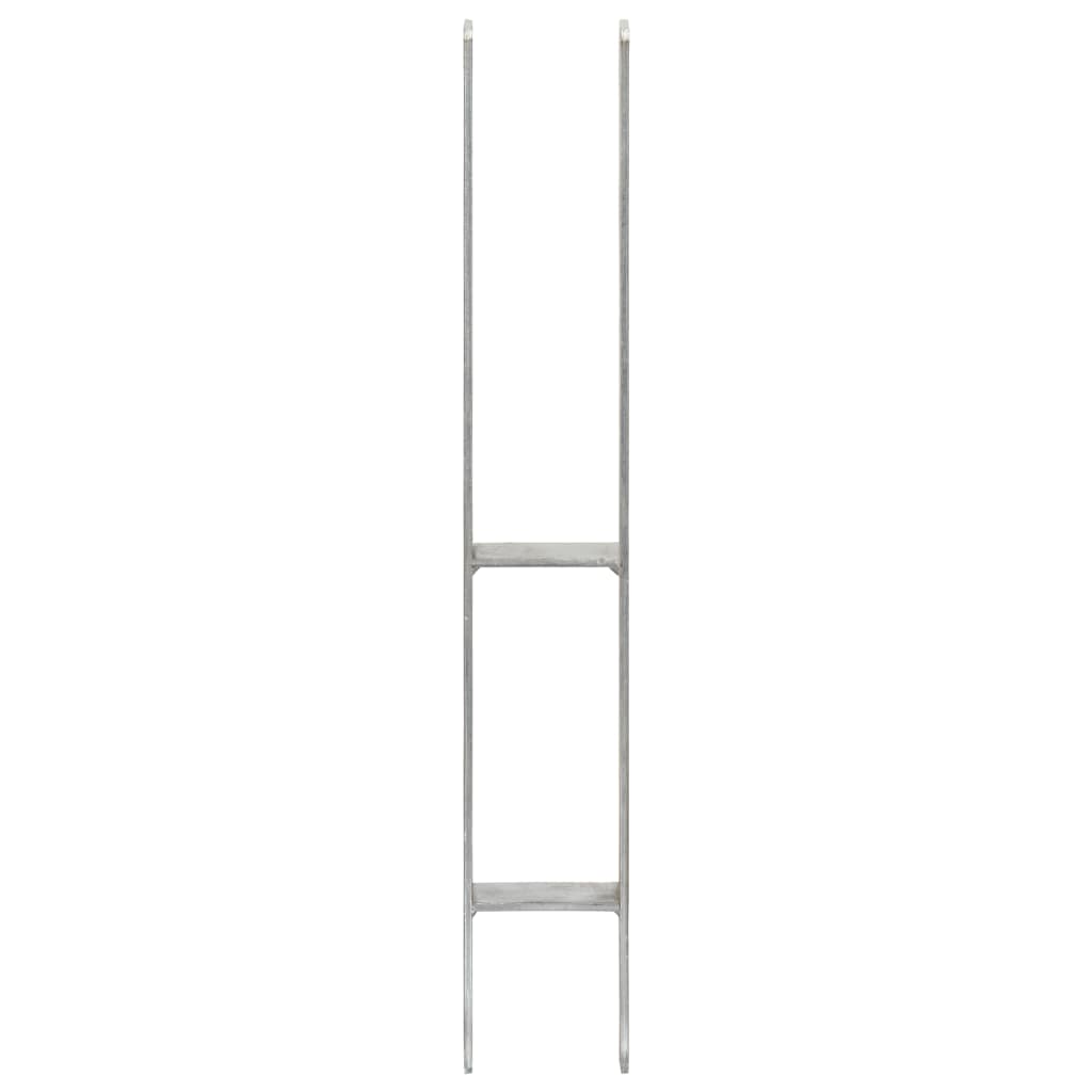 Picchetti per Recinzione 2 pz Argento 8x6x60 cm Acciaio Zincato