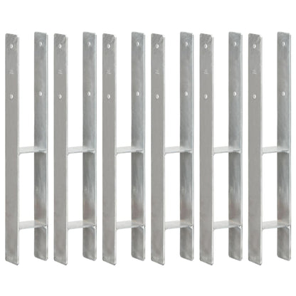 Picchetti per Recinzione 6 pz Argento 8x6x60 cm Acciaio Zincato