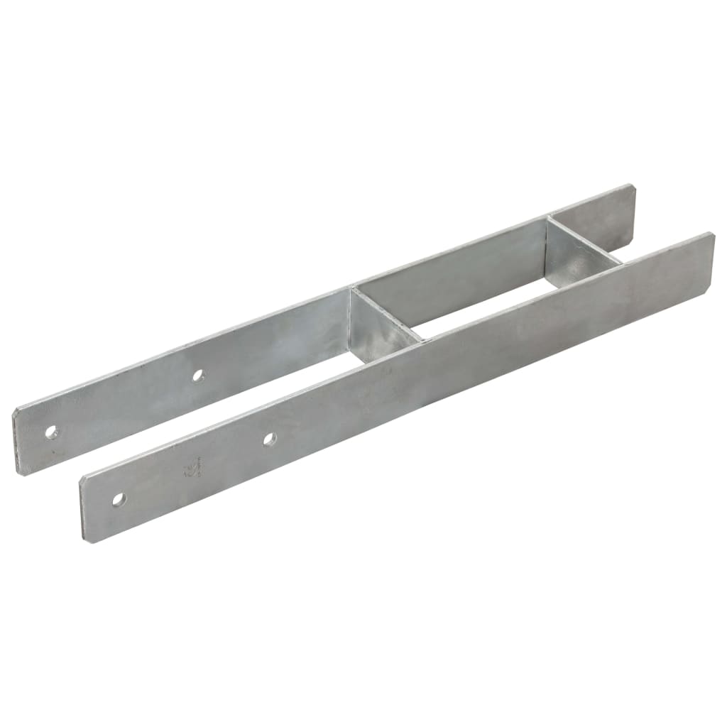 Picchetti per Recinzione 2 pz Argento 9x6x60 cm Acciaio Zincato
