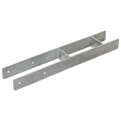 Picchetti per Recinzione 2 pz Argento 9x6x60 cm Acciaio Zincato