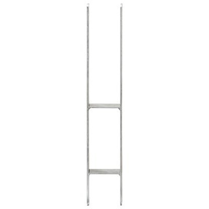 Picchetti per Recinzione 2 pz Argento 9x6x60 cm Acciaio Zincato