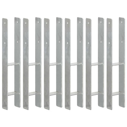 Picchetti per Recinzione 6 pz Argento 9x6x60 cm Acciaio Zincato
