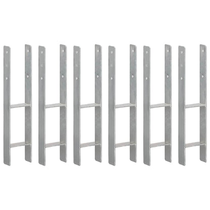 Picchetti per Recinzione 6 pz Argento 12x6x60cm Acciaio Zincato