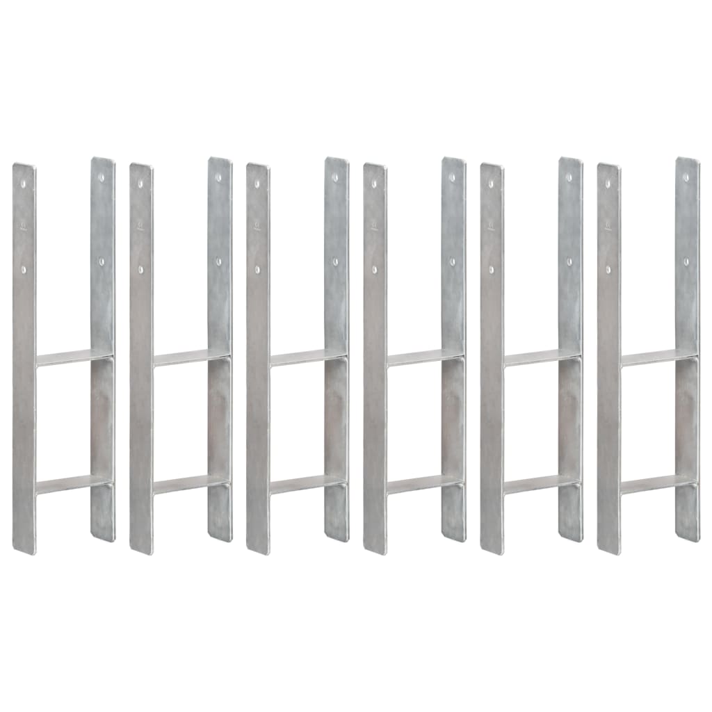 Picchetti per Recinzione 6 pz Argento 14x6x60cm Acciaio Zincato