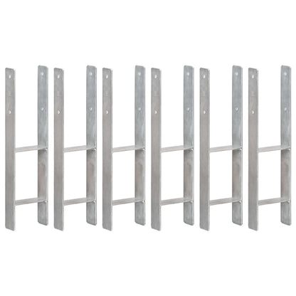Picchetti per Recinzione 6 pz Argento 14x6x60cm Acciaio Zincato