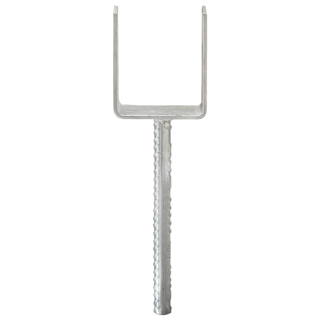 Picchetti per Recinzione 6 pz Argento 9x6x30 cm Acciaio Zincato