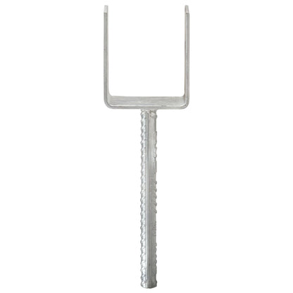 Picchetti per Recinzione 6 pz Argento 9x6x30 cm Acciaio Zincato
