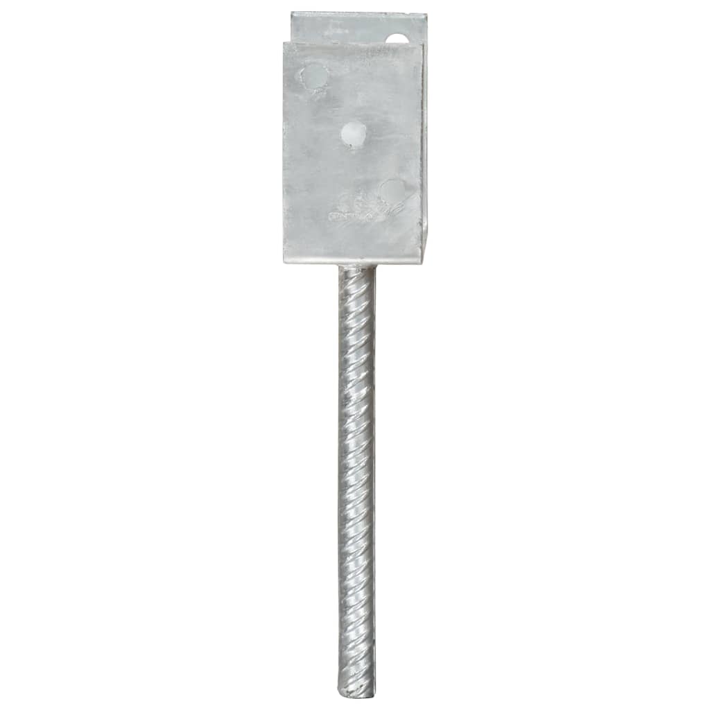 Picchetti per Recinzione 6 pz Argento 9x6x30 cm Acciaio Zincato
