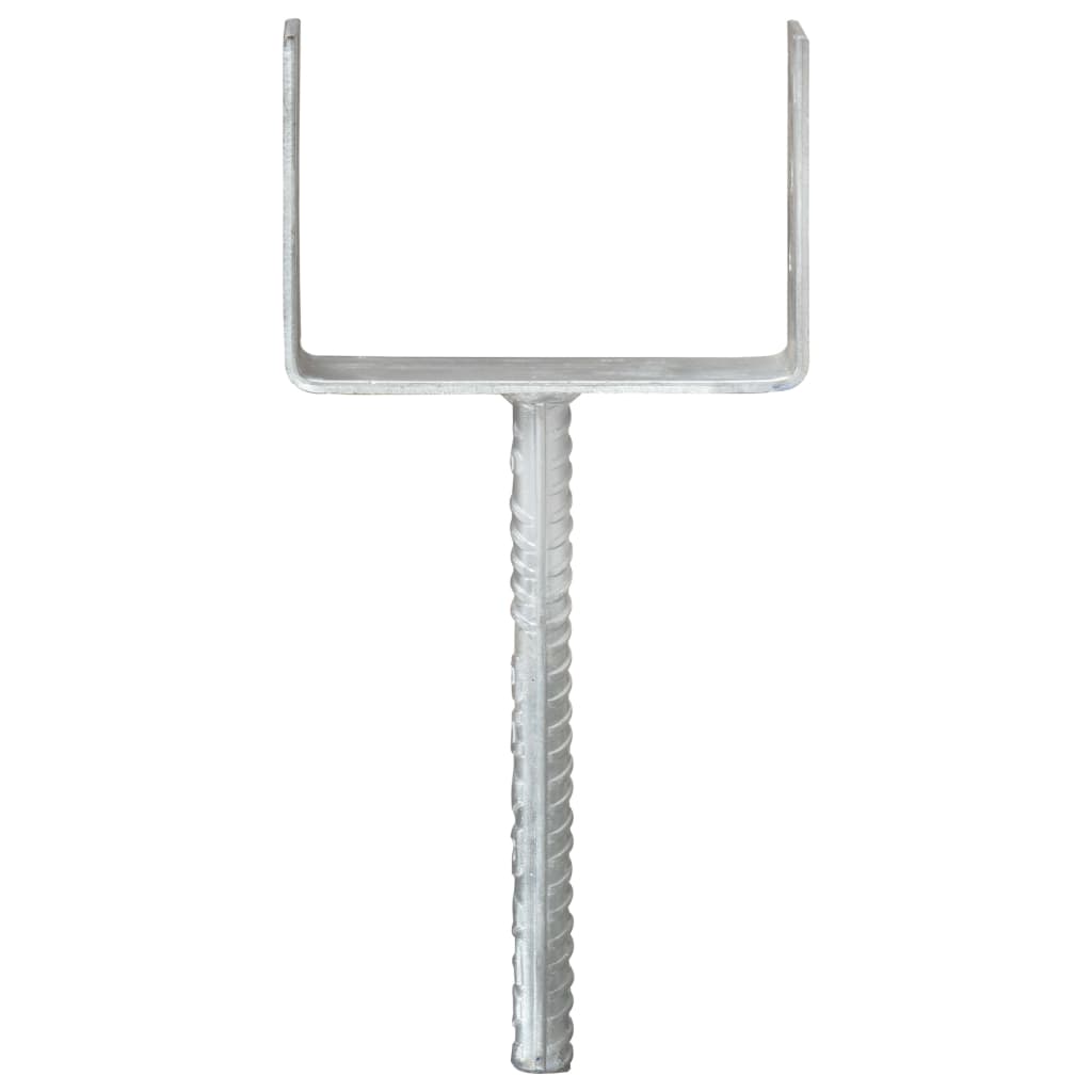 Picchetti per Recinzione 6 pz Argento 14x6x30cm Acciaio Zincato